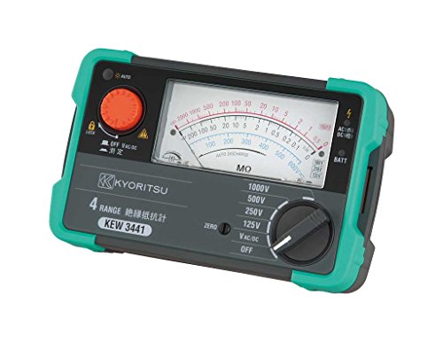 共立電気計器 (KYORITSU) キューメグ 4レンジ絶縁抵抗計 (125V/250V/500V/1000V) model.3441